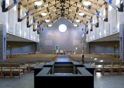 Interior of St John the Apostle Catholic Church after Breiholz Construction restoration project